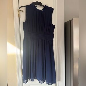 Elegant Navy Blue Sleeveless Dress size Large